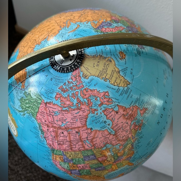 Vintage 1960/1970s George F. Cram's Imperial World globe (12”) with stand (ht 3’ - Picture 5 of 12